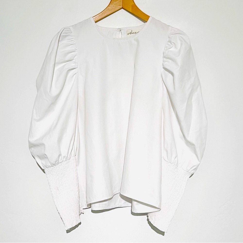 Wishing Waves Leg of Mutton Sleeves Top